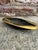 Mid-Century modernist bronze catch-all, highlighted by a polished golden rim that contrasts sharply with its dark body...