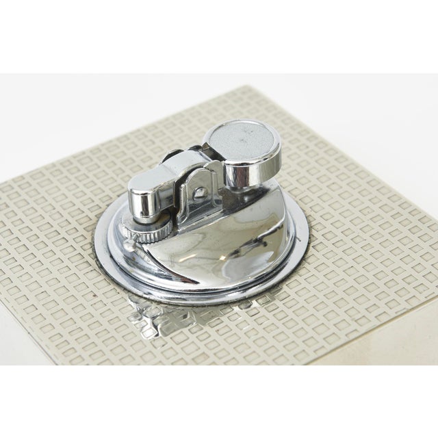 Vintage Italian Embossed Silver-Plate Desk Set Bowl, Box and Lighter For Sale - Image 11 of 12