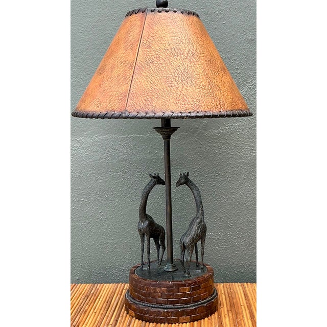 Vintage Maitland Smith Giraffe Bronze Table Lamp For Sale - Image 12 of 12