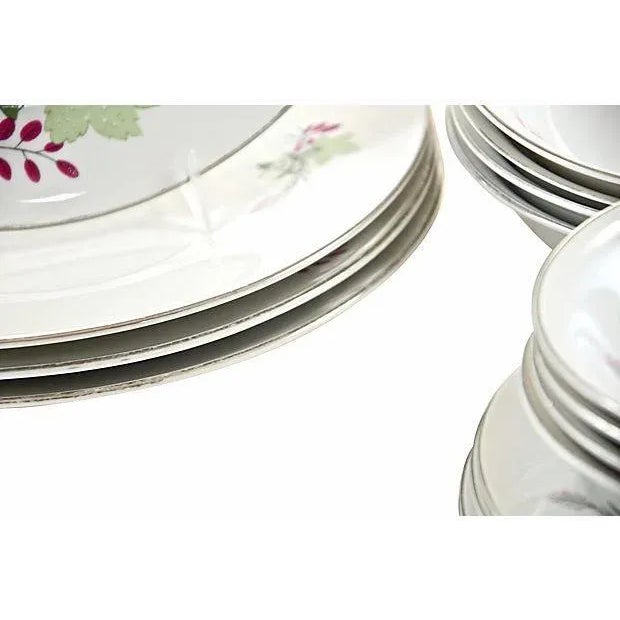 Mid 20th Century Mid 20th Century Farmhouse Pink Bavarian Dinner Service - Set of 16 For Sale - Image 5 of 6