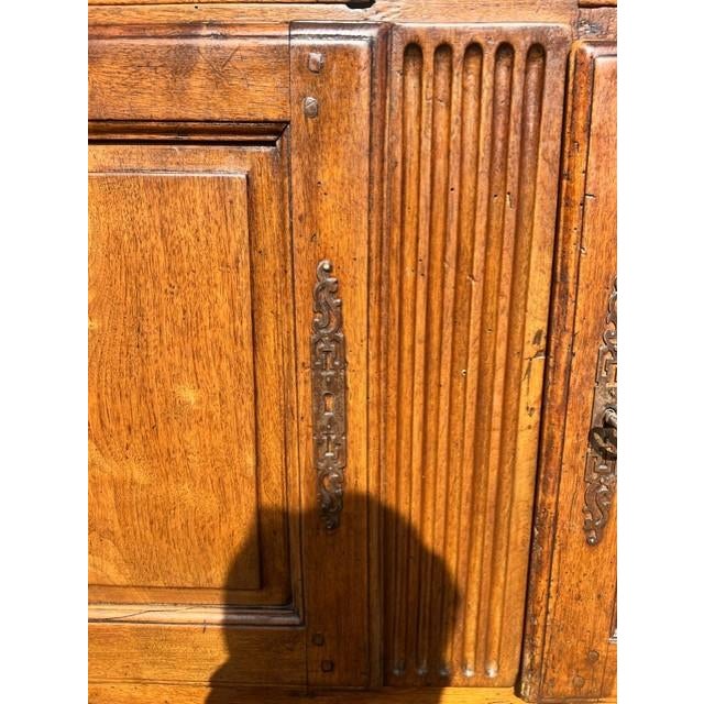 18th Century French Provinciale Louis XV Solid Walnut Sideboard / Buffet For Sale - Image 14 of 17