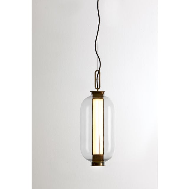 Bronze and Transparent Glass Bai T Di Di Pendant Lamp by Parachilna For Sale - Image 6 of 9