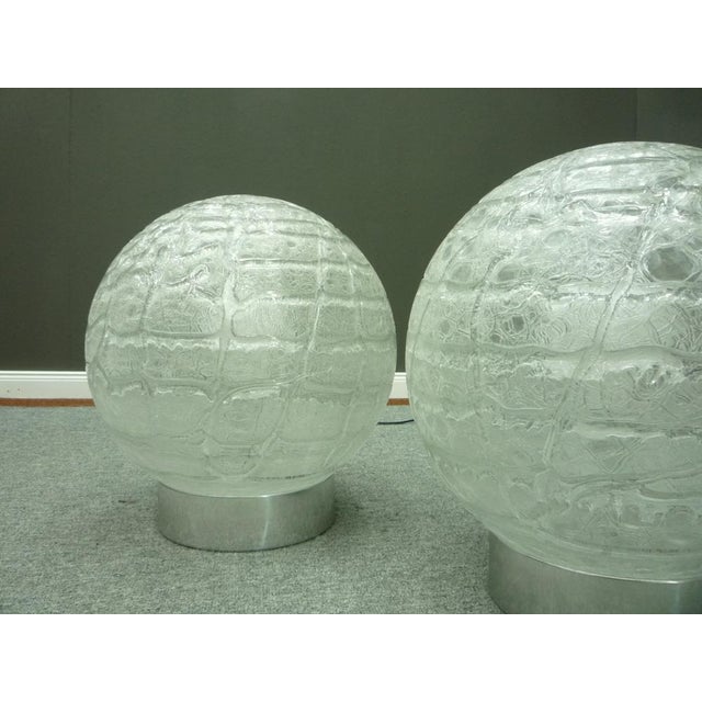 Space Age Ice Glass & Chrome Floor Lamps from Doria, 1960s, Set of 2 For Sale - Image 6 of 14