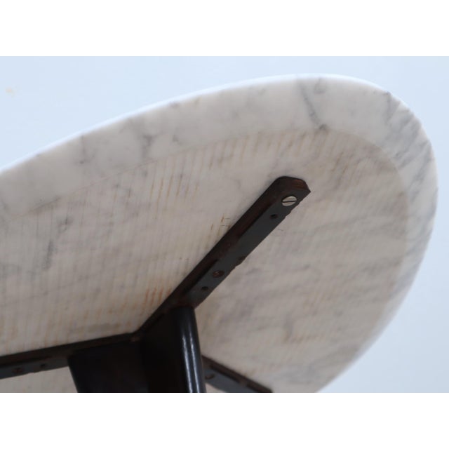 1950s Mid-Century Tripod Coffee Table with Marble Top, 1950s For Sale - Image 5 of 13