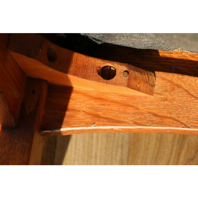 1940s Mission Style Solid Oak Rocking Chair | Arts & Crafts Wooden Rocker For Sale - Image 18 of 18