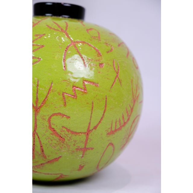 1990s Round Vase with Green Glass Clock by Lene Regius, 1990s For Sale - Image 5 of 8