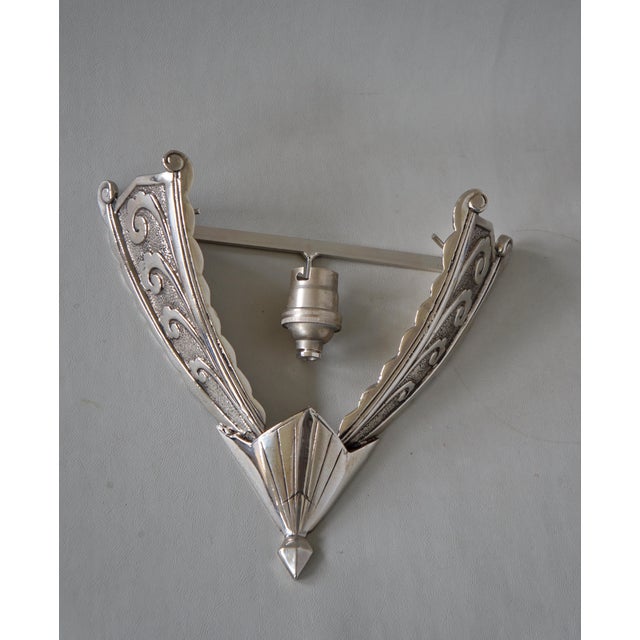 Metal Pair of French Art Deco Wall Sconces by Marcel Hudry & Val Saint Lambert 1920 France - 2 Pairs Available For Sale - Image 7 of 9
