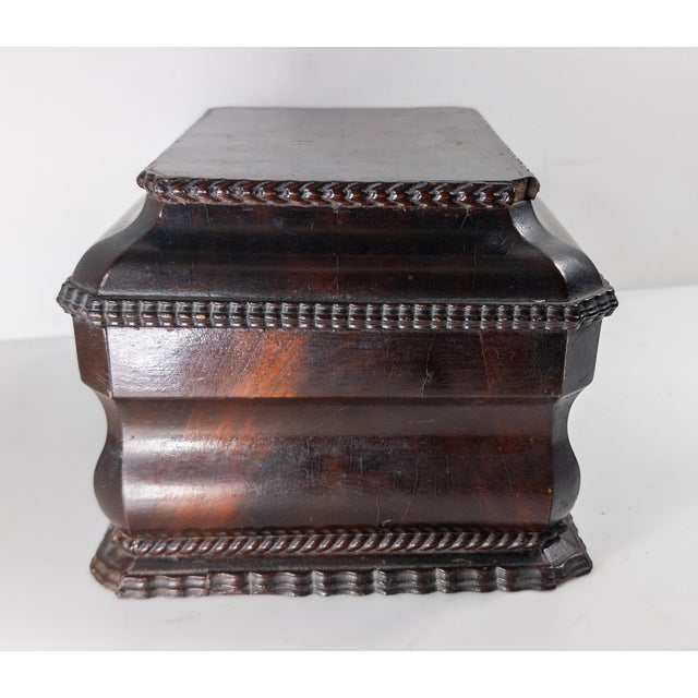 Mid 19th Century 19th Century English Regency Sarcophagus Form Tea Caddy Box With Mahogany Veneer For Sale - Image 5 of 18