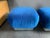 Mid-Century Modern Karl Springer "Souffle Ottoman" in Blue Velvet - a Pair For Sale - Image 3 of 6