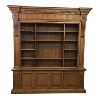 Palatial Italian Neoclassical Pine Bibliotheque Bookcase For Sale