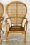 Boho Chic Pair Bamboo & Rattan Fan Back Arm Chairs For Sale - Image 3 of 18