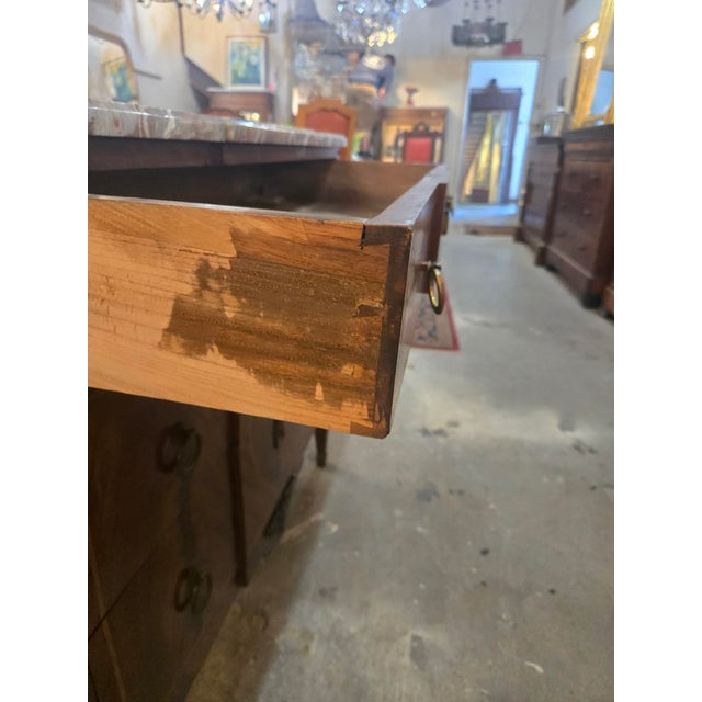 French Louis XVI–Style Marble-Top Commode, Early 20th Century For Sale - Image 10 of 10