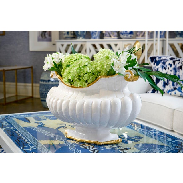 Transitional Oval Pot - White For Sale - Image 3 of 4