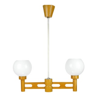 1960s Wooden Pendant Lamp, Dřevo Humpolec, Czechoslovakia For Sale