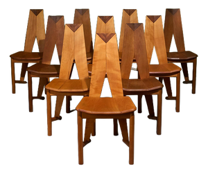 Dining Chairs by Søren Nissen and Ebbe Gehl for Seltz, France, 1980s, Set of 10