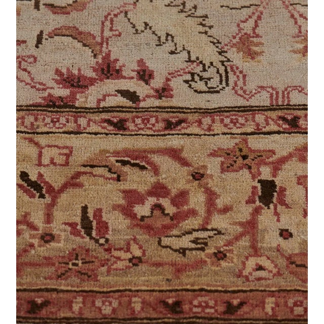 2000 - 2009 Handwoven Revival Agra Style Wool Rug For Sale - Image 5 of 13