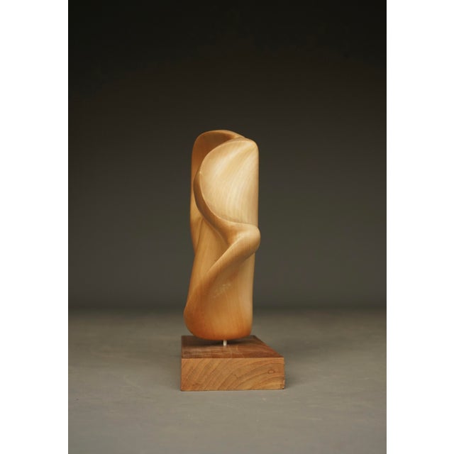 Wood Carved Applewood Abstract Sculpture, 1980s For Sale - Image 7 of 12