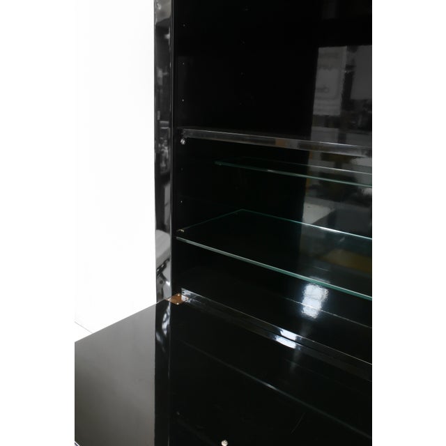 High Gloss Wall Cabinet with Bar by Guy Lefevre for Maison Jansen, 1970s, Set of 3 For Sale - Image 10 of 18