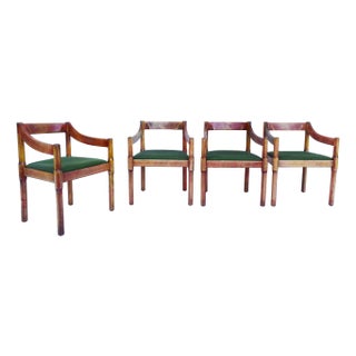 Carimate Armchairs attributed to Vico Magistretti, Italy, 1961, Set of 4 For Sale