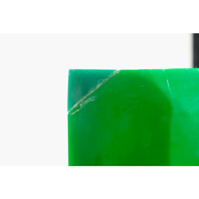 Rectangular Floor Lamp in Green and White Acrylic Glass, Italy, 1970s For Sale - Image 9 of 10