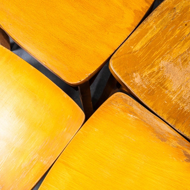 Wood Vintage French Dining Chairs, 1950s, Set of 4 For Sale - Image 7 of 10