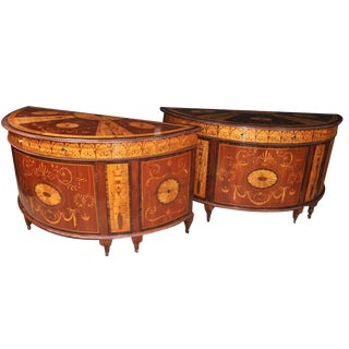 Regency Inlaid Commodes, Set of 2 For Sale