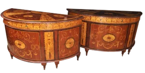 Regency Inlaid Commodes, Set of 2
