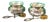 Silver Salt and Pepper Shakers Glass Cores and Embossed Spoons, Set of 4 For Sale