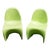 Panton Classic Chairs in Lime Green - A Pair For Sale