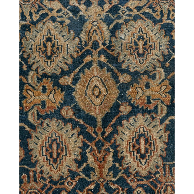 Navy Blue Doris Leslie Blau Vintage Striped White And Navy Blue Hand-Knotted Wool Rug For Sale - Image 8 of 14