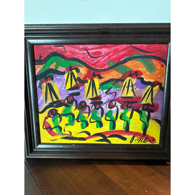 Abstract 1970s Peter Keil Original Abstract Painting of Sailboats For Sale - Image 3 of 5
