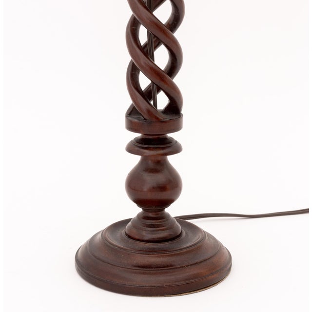 Jacobean Style Mahogany Barley Twist Lamps, 2 For Sale In New York - Image 6 of 7
