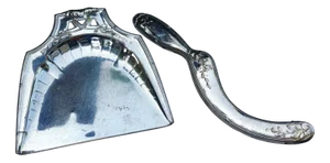 Art Deco Plated Brush and Crumb Scoop, 1930s, Set of 2