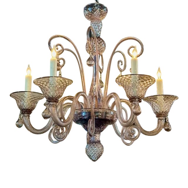 Vintage Amethyst Murano Chandelier For Sale