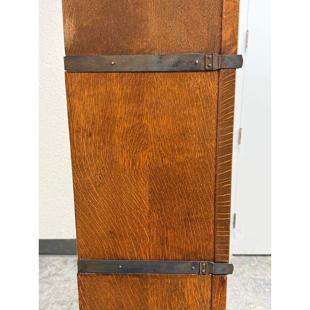 Brown Globe-Wernicke Four Stack Barrister Bookcase, Circa 1930's For Sale - Image 8 of 12