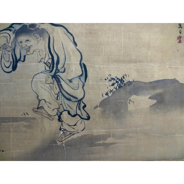 Mid 18th Century 18th Century Japanese Zen Ink Painting For Sale - Image 5 of 9