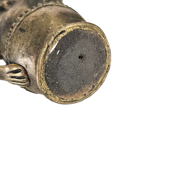 Dhokra Indian Woman & Baby Statuette 15" For Sale - Image 10 of 11