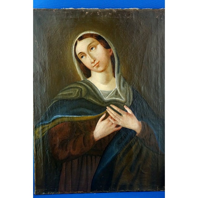 Madonna of Sorrows, 1800s, Oil on Canvas For Sale - Image 15 of 15