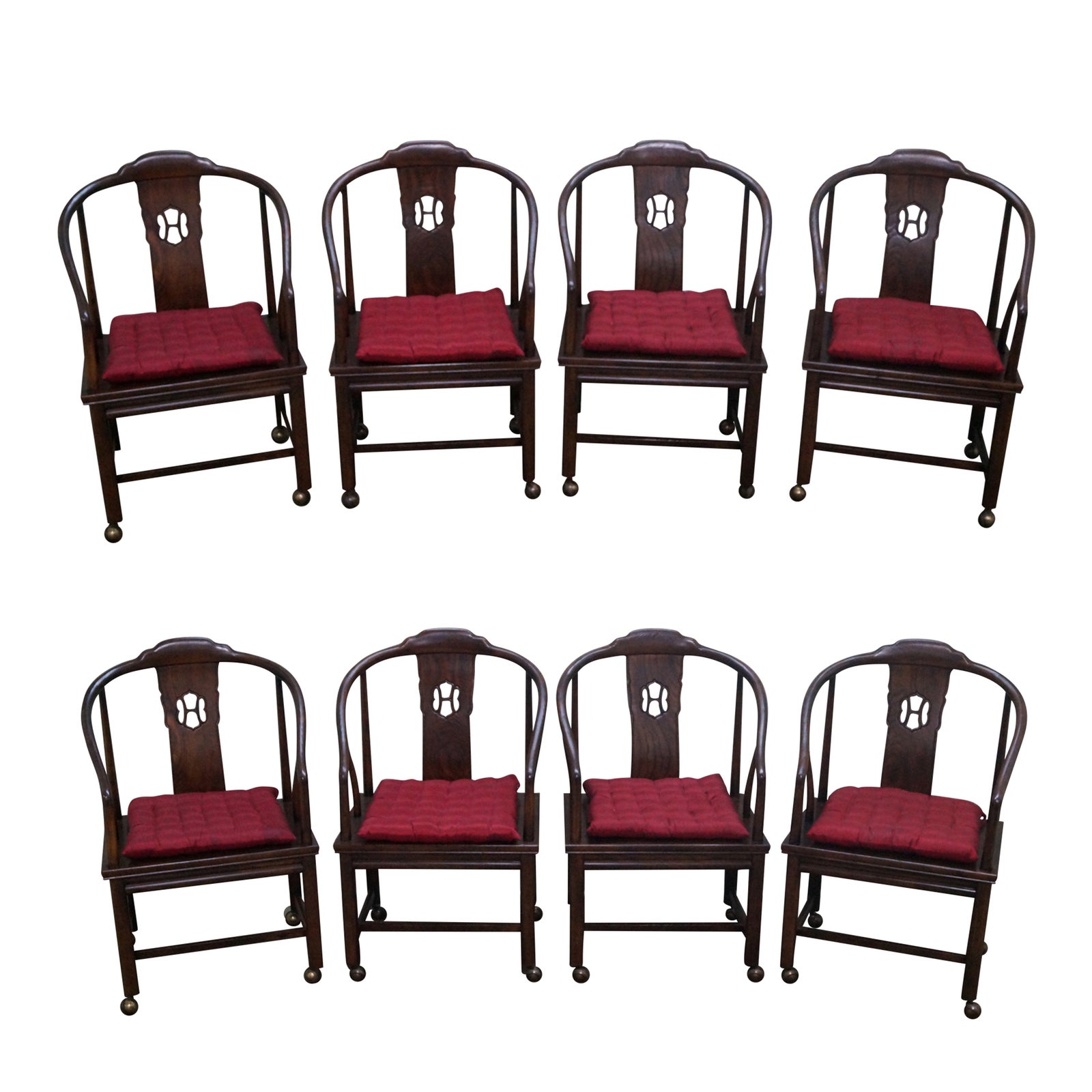 Henredon Elm Wood Dining Chairs Set of 8 Chairish