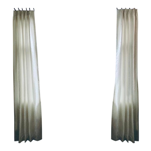 Pair of Ethan Allen White Curtains– 103" in Height For Sale