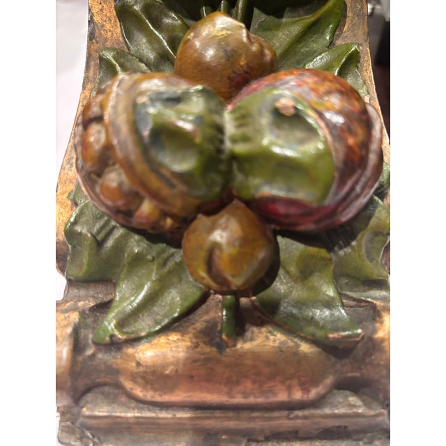 Ready to Hang Late 19th Century Barbola-Style Fruit Motif Decorative Corbel / Architectural Ornament – 9” For Sale - Image 15 of 18