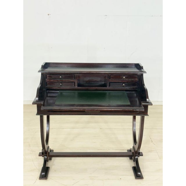 For sale is a very beautiful mahogany desk in good condition. German design, 1960s. Mahogany. Leather top (underlay). Good...