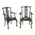 Pair of Late 20th Century George III Chippendale Style Ebonized Armchairs For Sale