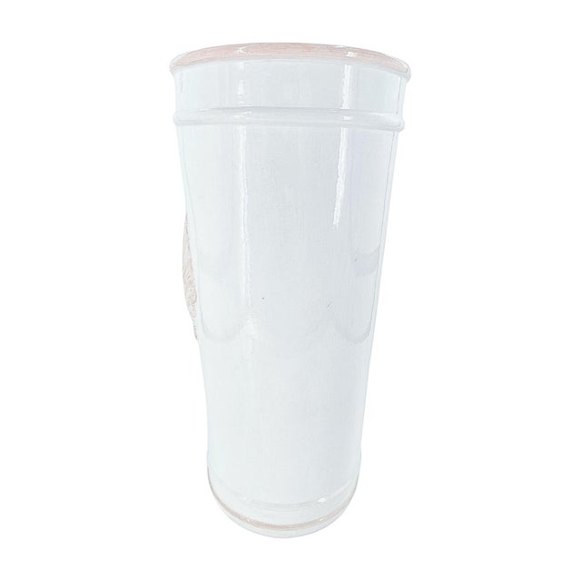 Late 20th Century Vintage Italian Shell Relief Umbrella Stand for Lord & Taylor For Sale - Image 5 of 8