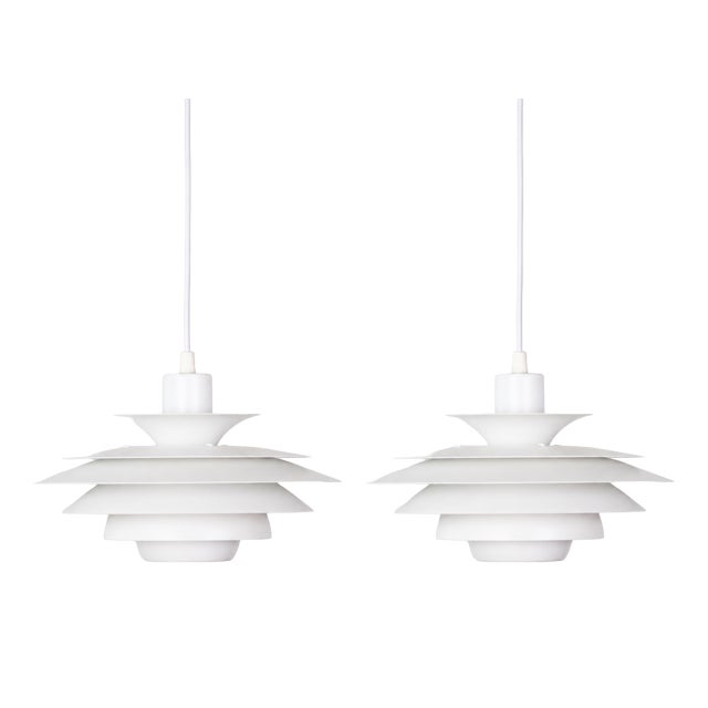 Vintage Danish Dania Lamp by Kurt Wiborg for Jeka, 1980s, Set of 2 For Sale