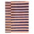 Modern Galerie Shabab Mid-20th Century Abstract Turkish Handmade Striped Flat-Weave in Persimmon Coral, Blue For Sale - Image 3 of 10