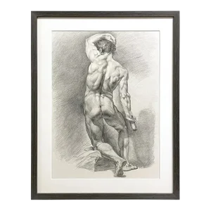 Late 20th Century Framed Academic Figure Drawing