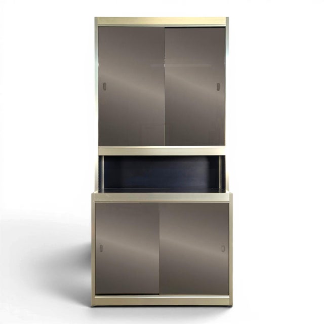 Vintage Aluminum and Glass Display Cabinet, 1980s For Sale - Image 12 of 12