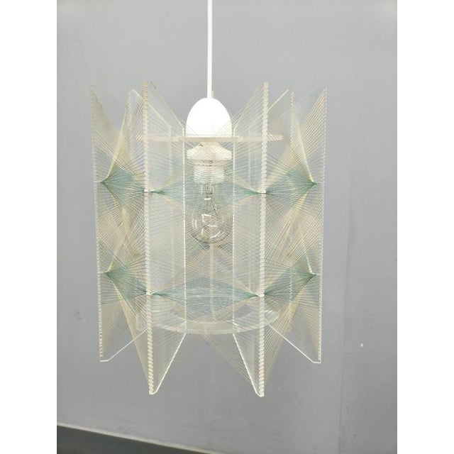 Space Age String Pendant Lamp in Plastic, Czechoslovakia, 1970s For Sale - Image 4 of 12