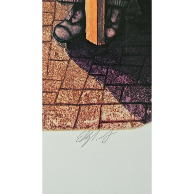 Late 20th Century Amram Ebgi Hand Signed Limited Edition Lithograph:"Yeshiva in Jerusalem", 93/300 For Sale - Image 5 of 9